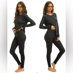 Aviator Nation Thermal Base Layer Bottom Black , size Small
